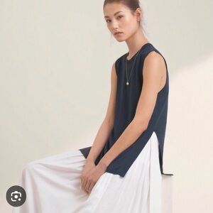 Wilfred Palmier Knitted Sleeveless Sweater Crewneck Tunic Grey Blue Size‎ XS